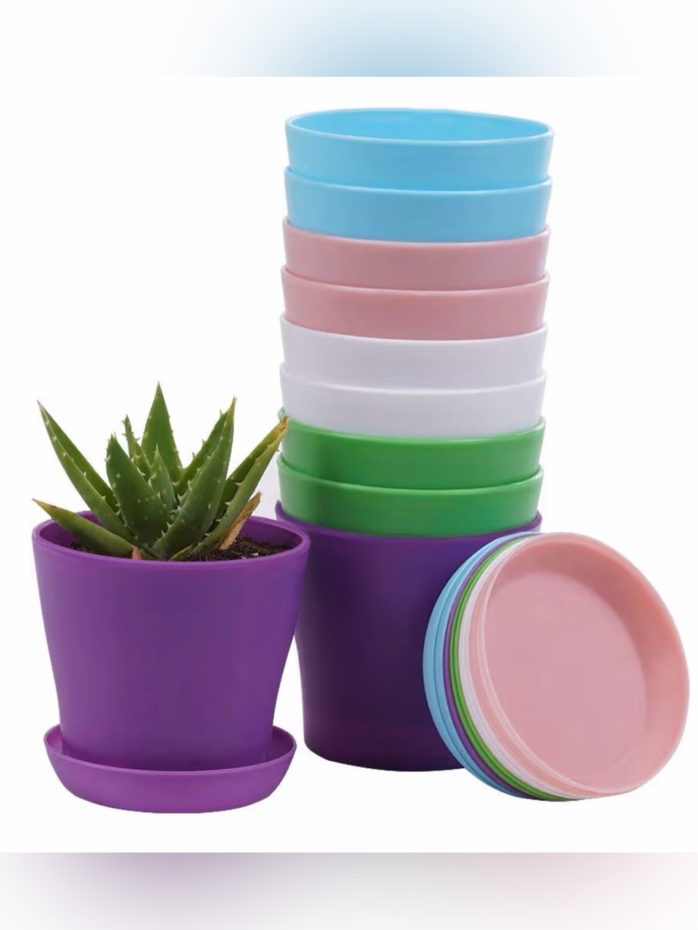10 Pcs Plastic Planters Indoor Pots, Mini Flower Seedlings Nursery Flower Pot
